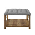 Grey Tufted Ottoman X93738