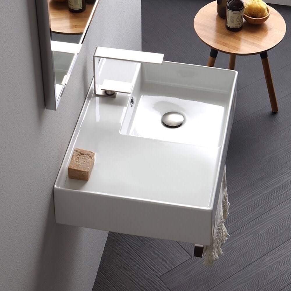 White Three Hole Bathroom Sink E931