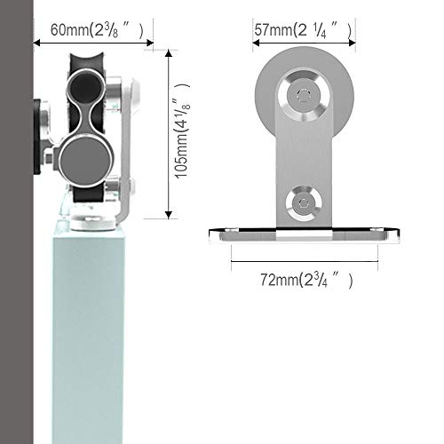 5FT Sliding Barn Door Hardware Kit, Top Mount Stainless Steel H14316