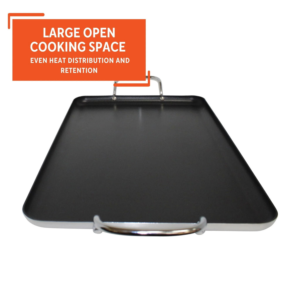 Black 20 x 12 Nonstick Double Burner Griddle D630
