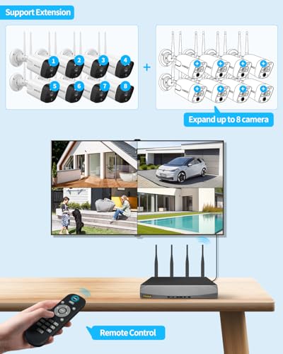 Outdoor Wireless Security Camera System 5.5MP Wi-Fi Video Surveillance DVR System A303