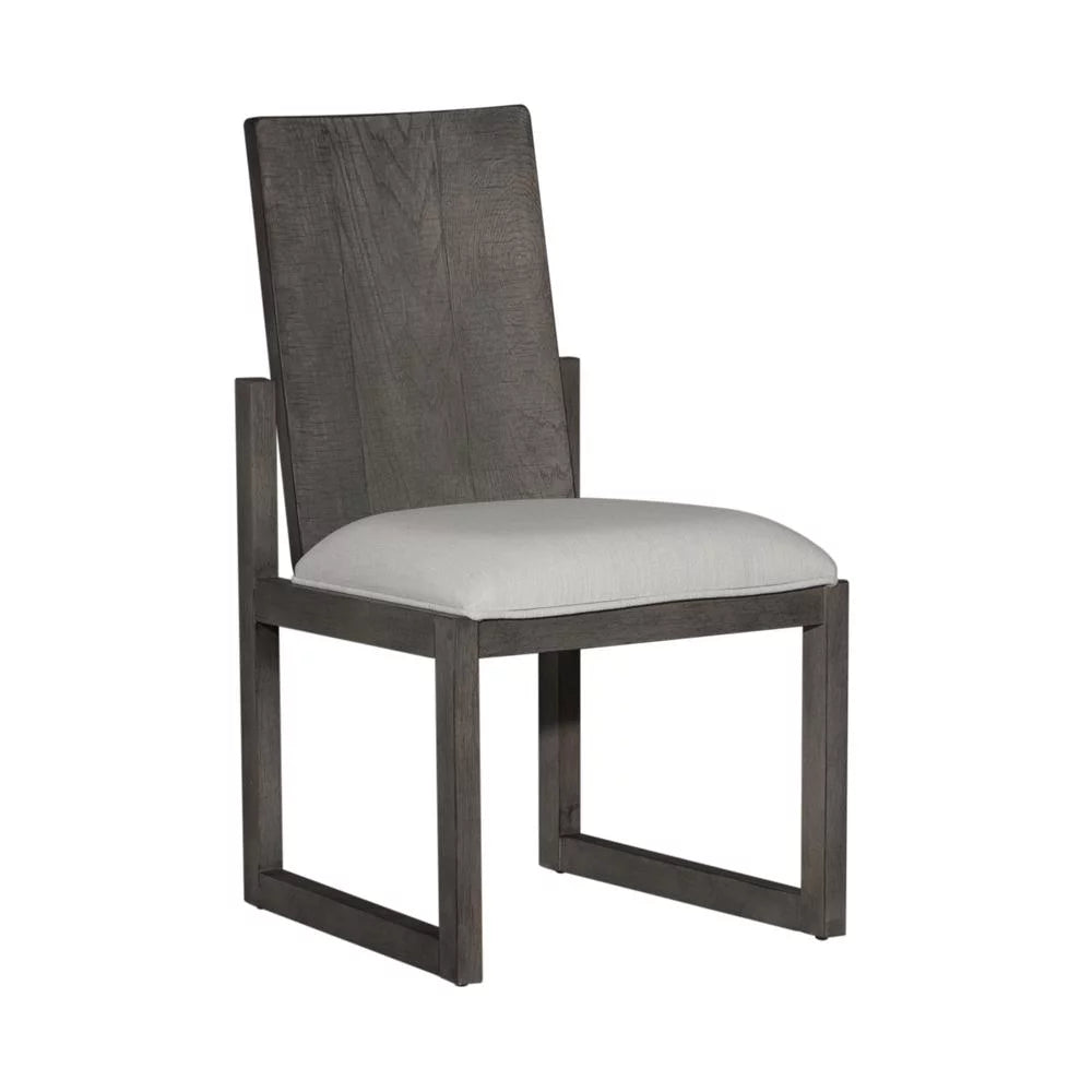 Panel Back Side Chair Set of 2 Grey N84094