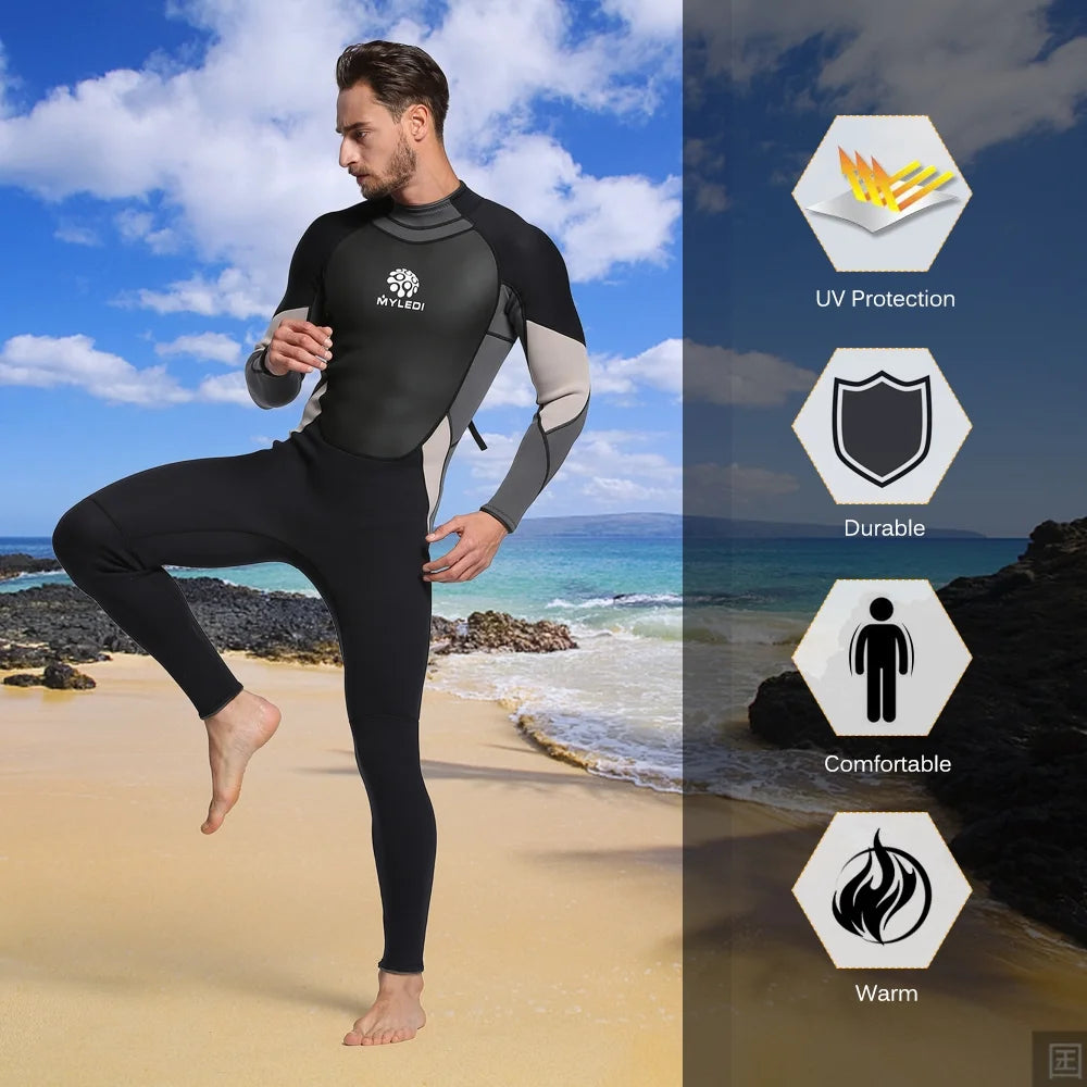 3mm Back Zip Full Body Wetsuit Jumpsuit F510