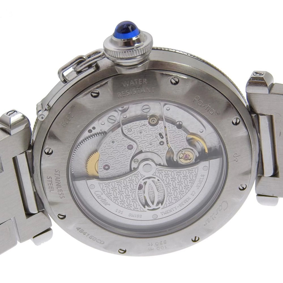 Pre-Owned stainless steel automatic winding white dial men's watch O386884