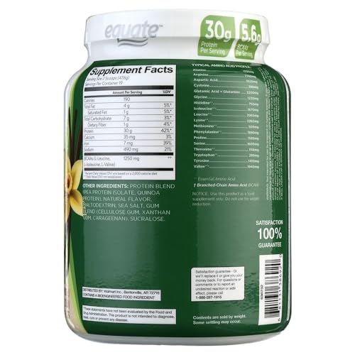 Plant-Based Protein Supplement, 2 lbs, Smooth Vanilla Q3582