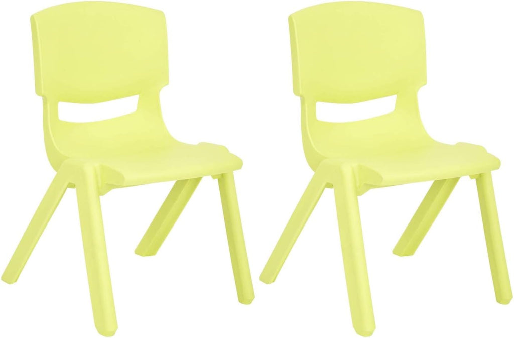 Yellow Stackable Plastic Kids Learning Chairs, 2-Pack D790