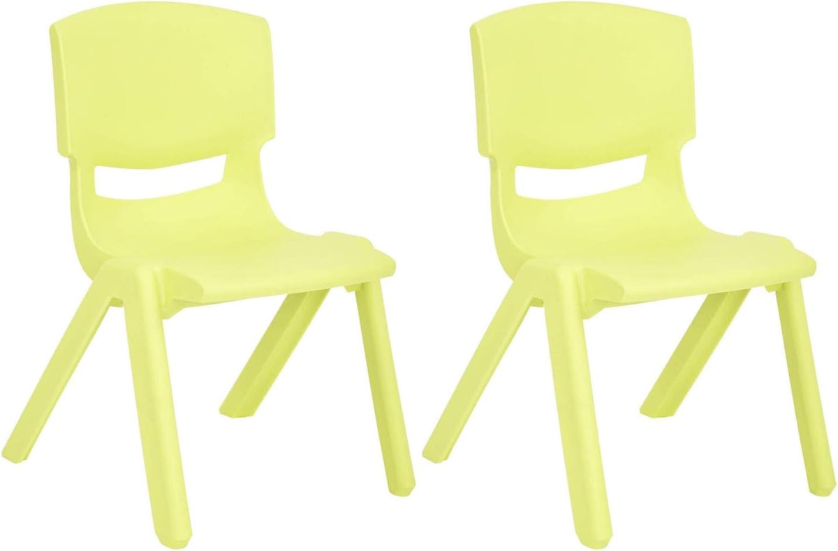 Yellow Stackable Plastic Kids Learning Chairs, 2-Pack D790