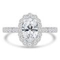 14K White Gold Oval Diamond Halo Engagement Ring B881338