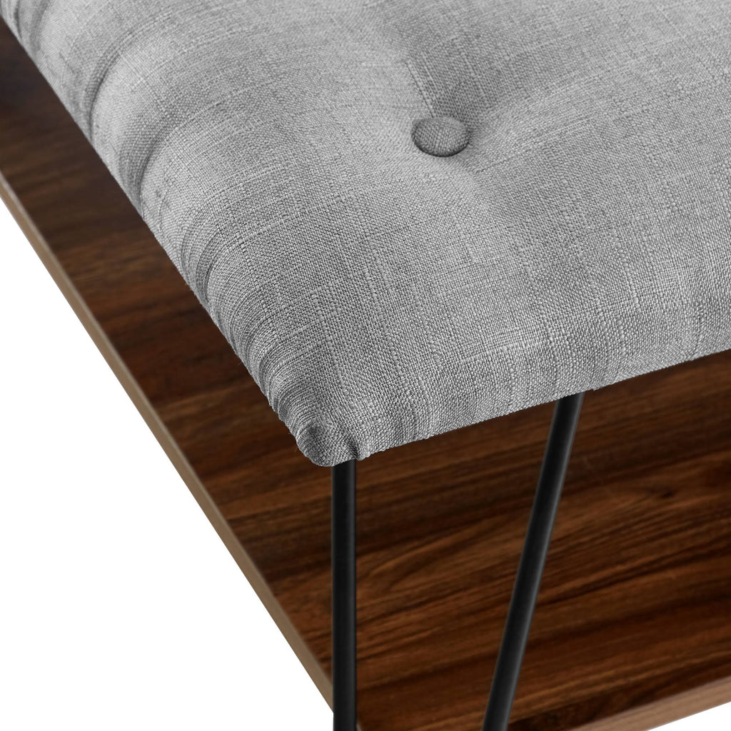 Grey Tufted Ottoman X93738