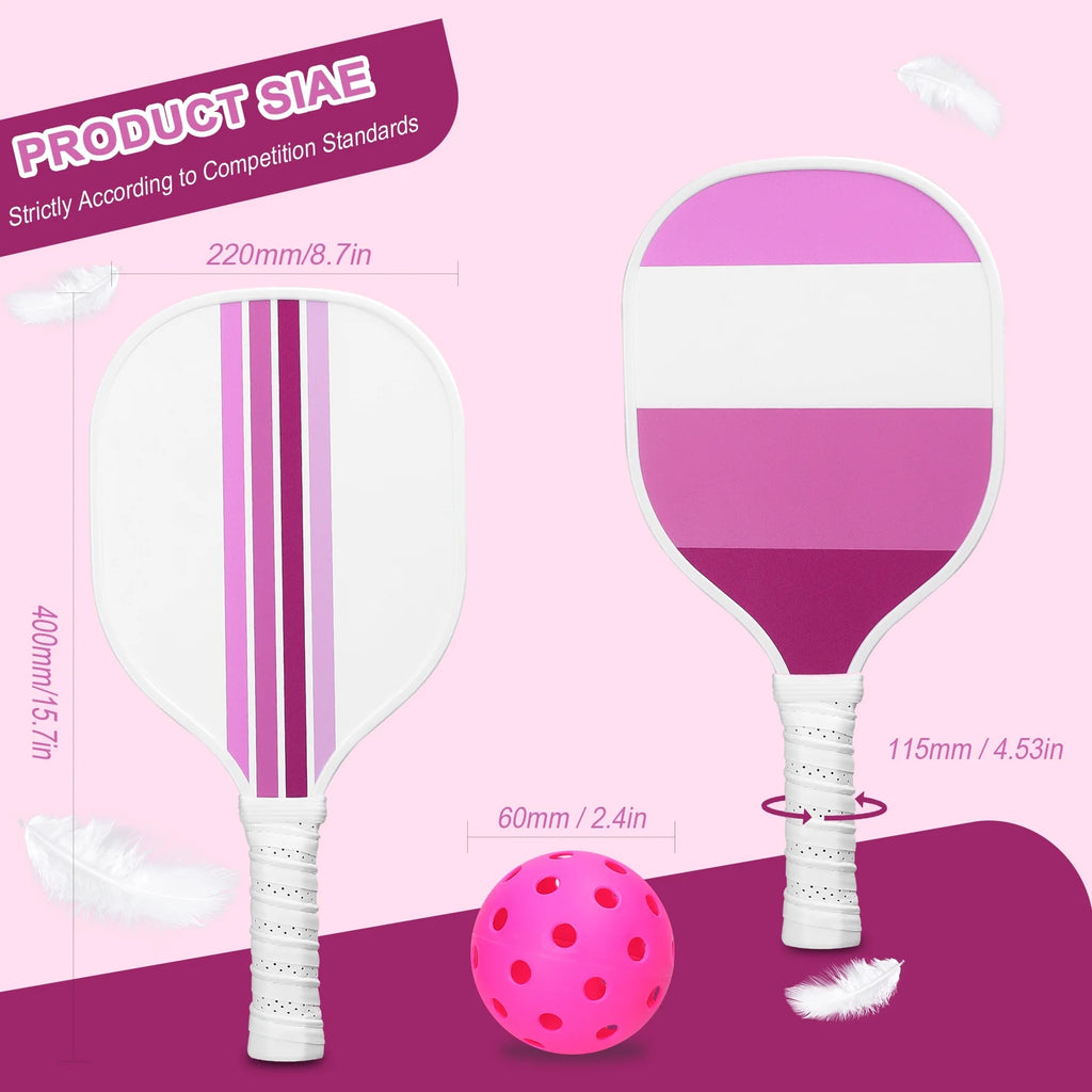 USAPA Approved Pickleball Set of 4 with 4 Balls Pink X297714