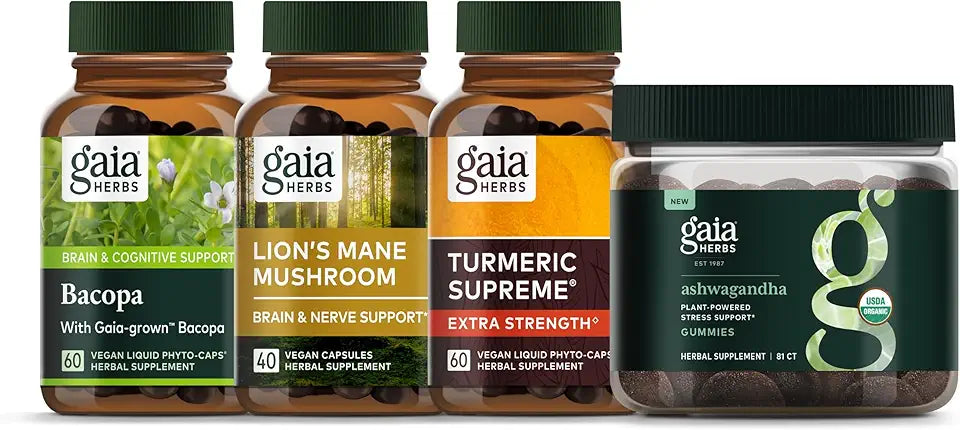 Bacopa Lion's Mane Ashwagandha Turmeric Gummies R40822