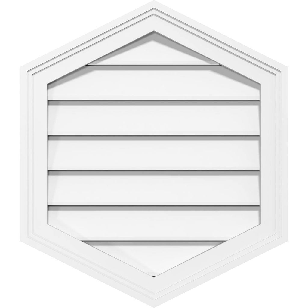 26x22W x 32x22H Vertical Peaked Surface Mount PVC Gable Vent N6402
