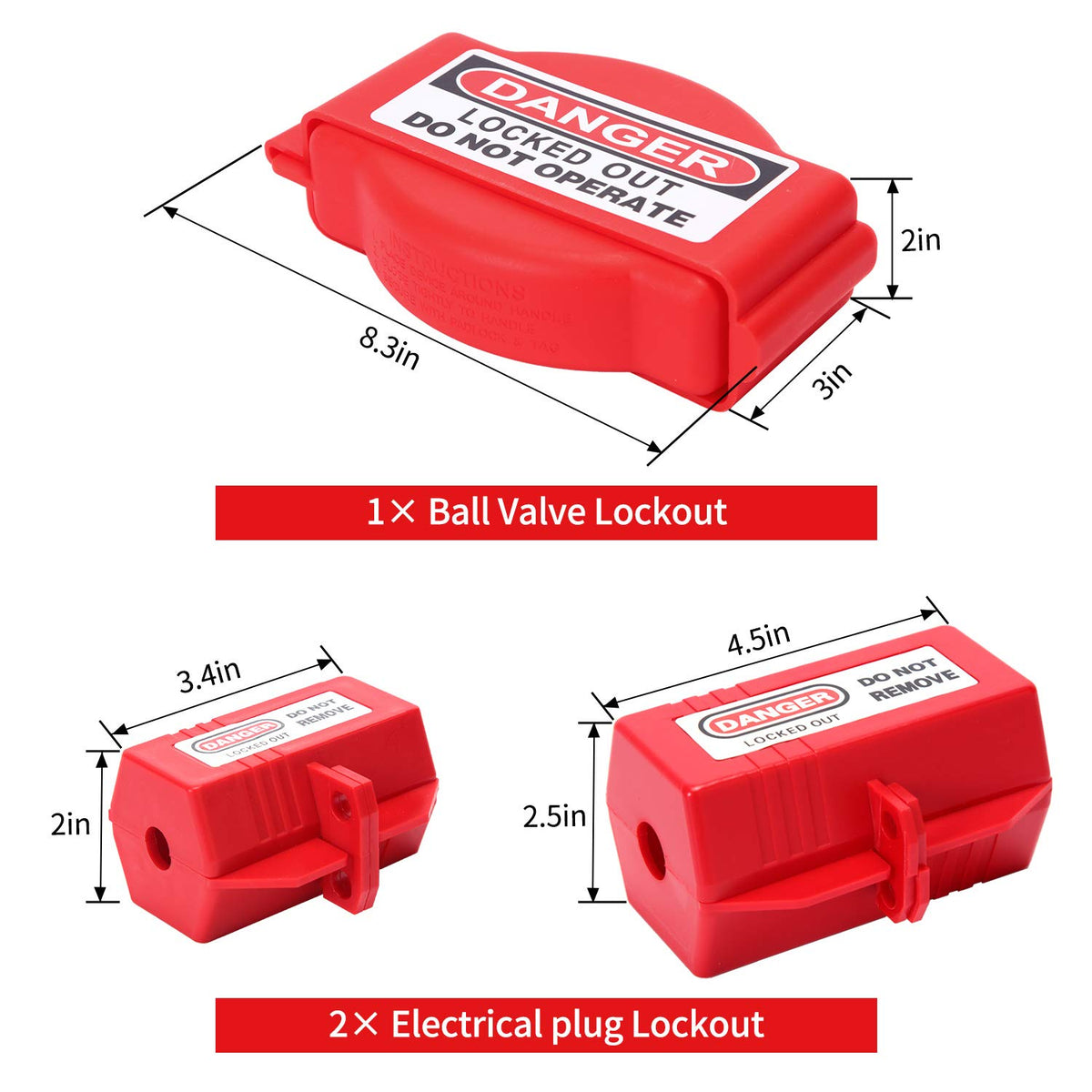 Lockout Tagout Kit with Safety Padlocks, Hasp, Breaker Lockout, Ball Valve Lockout, Steel Cable Lockout, Plug, Valve Lockout, Tags P31119