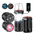 2 Pack Collapsible LED Camping Lantern, USB C Rechargeable Battery Powered Emergency Light with Flashlight and Magnetic Base, Black W877580