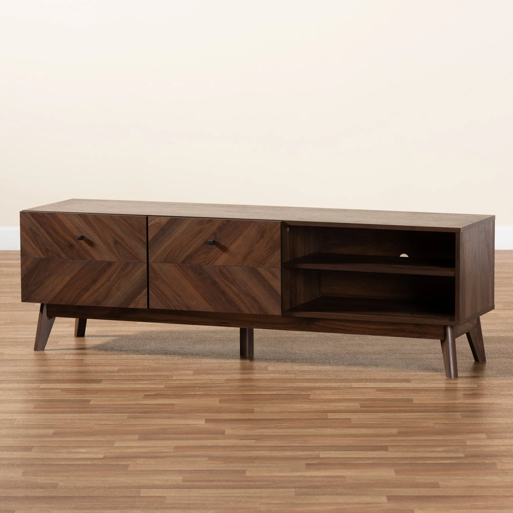 Walnut Brown Wood TV Stand N413429