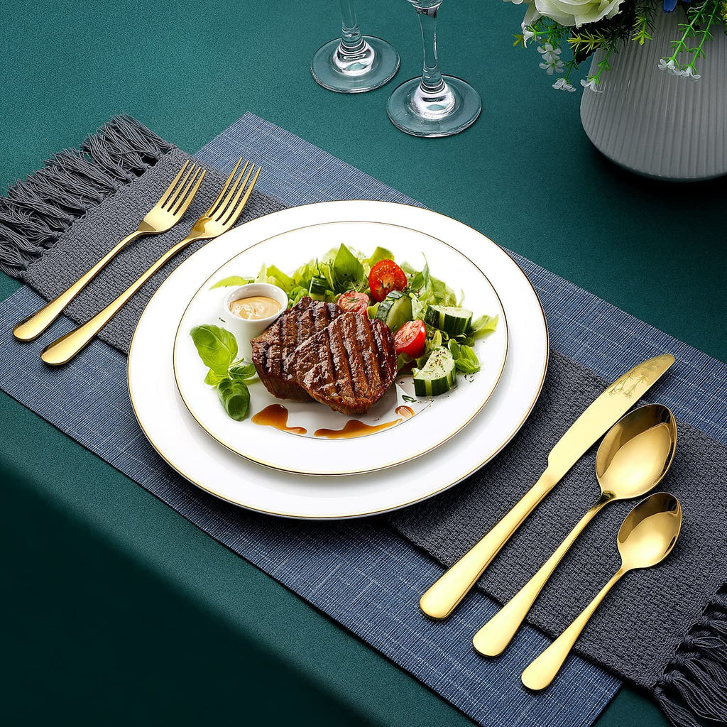 24-Piece Mirror Polished Stainless Steel Silverware Set K272