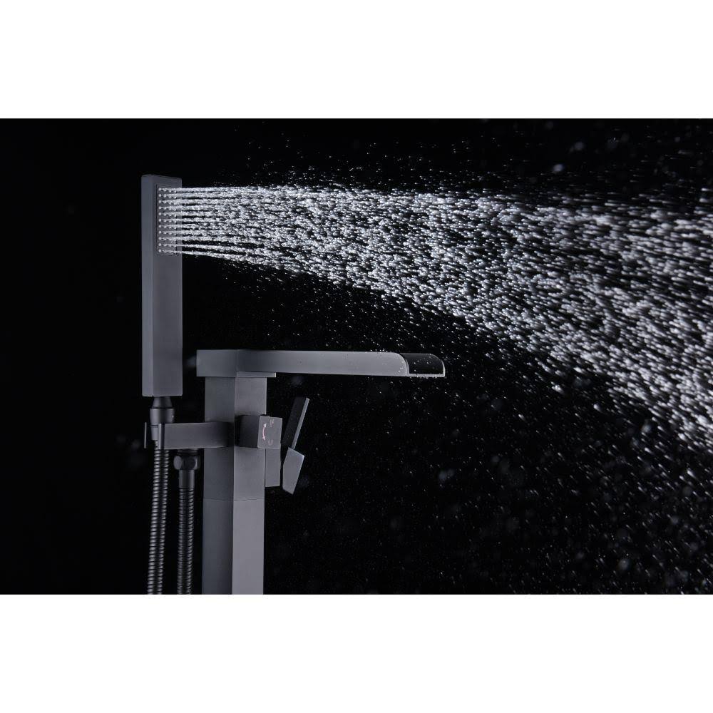 Matte Black Claw Foot Tub Faucet with Hand Shower Y93422
