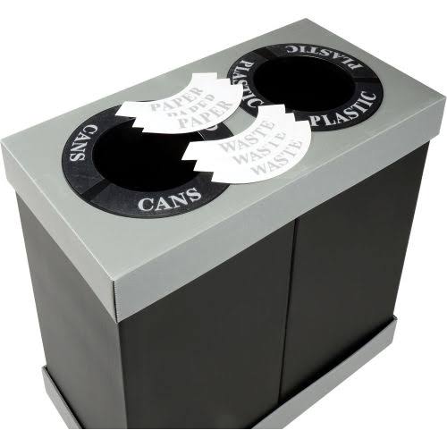 Recycling Center Trash Can, 65.3 gal, Polyethylene R75498
