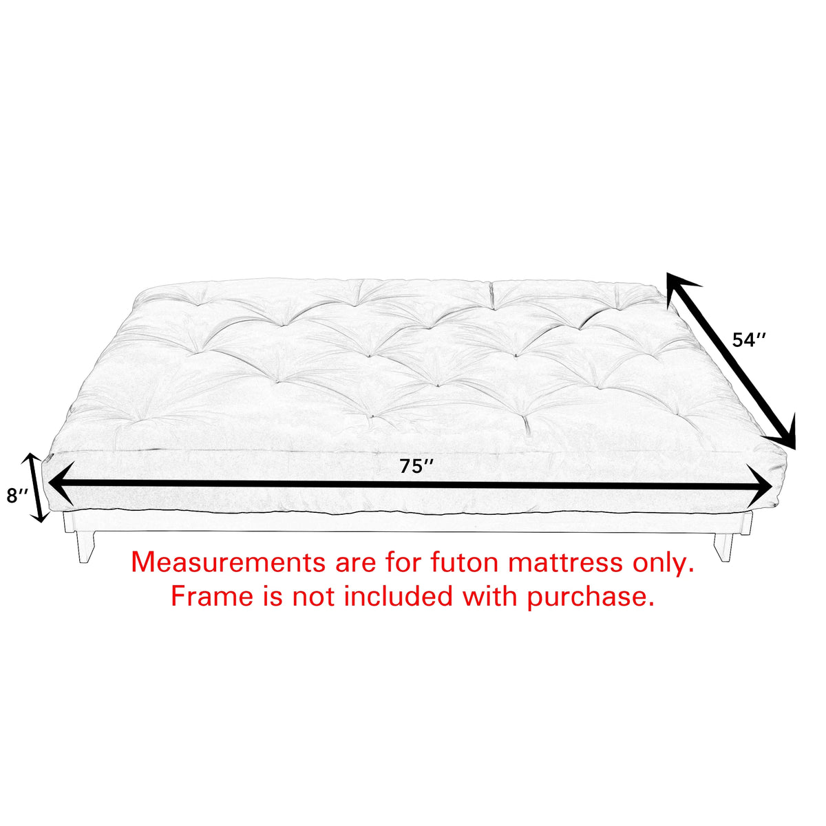 8 inch Gel Dual Memory Foam Futon Mattress Full Size X538784
