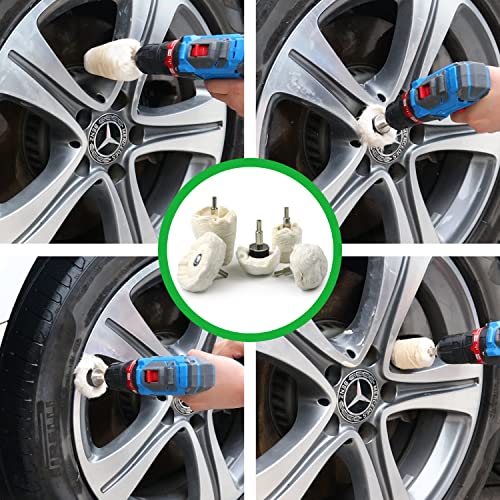 Flannelette Polishing Wheels Mixed Polish Head Kit with 1/4'' Shaft W4967