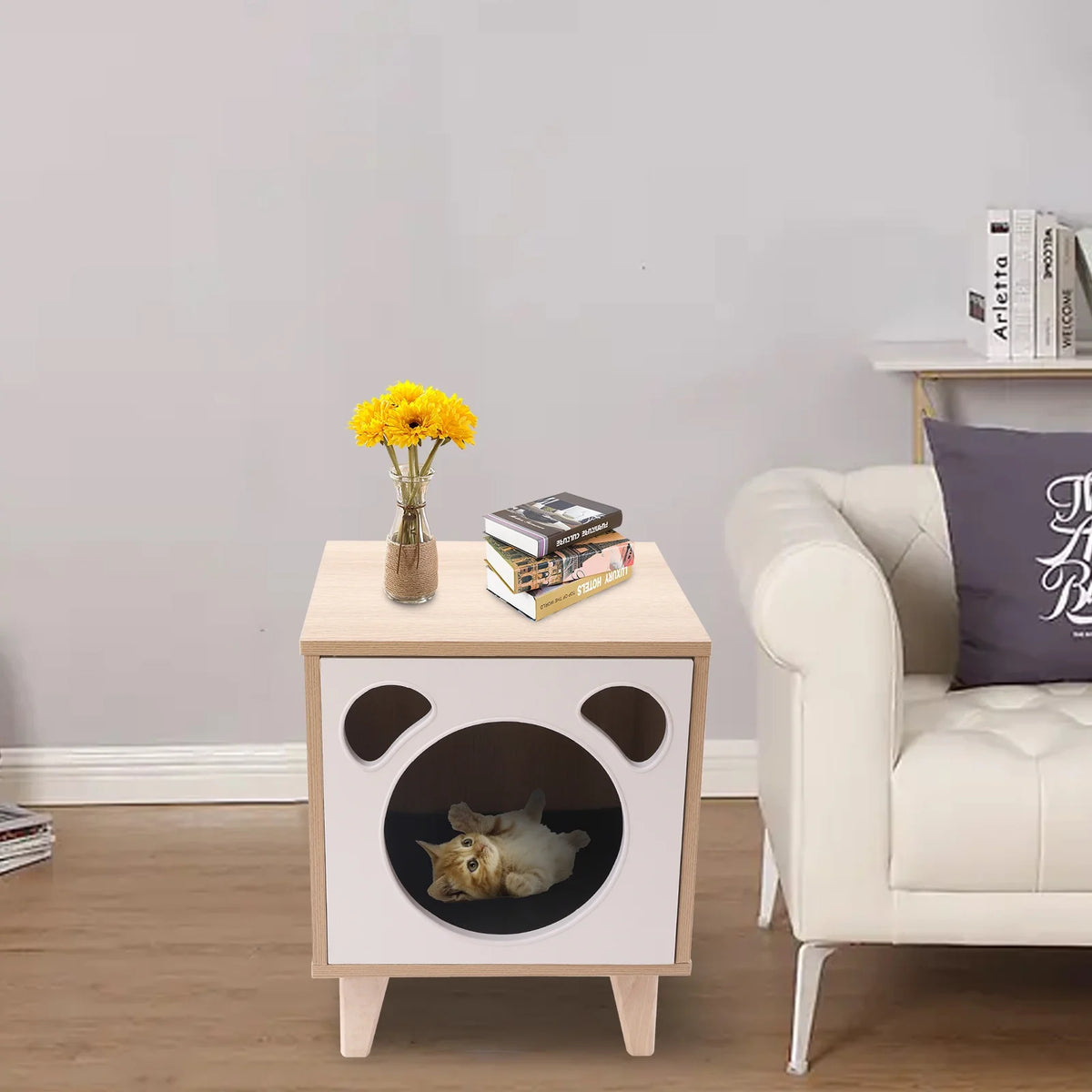 Cat House Nightstand with Hole E9836