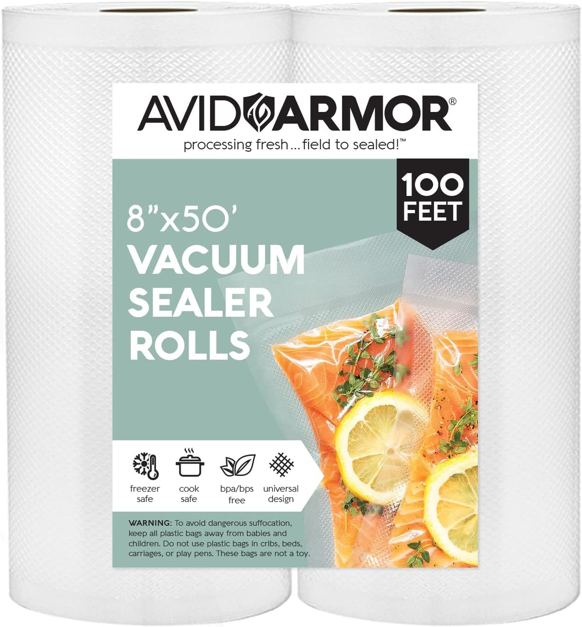 8 Inch x 50 Foot Vacuum Sealer Bags, Pack of 2 Y54583