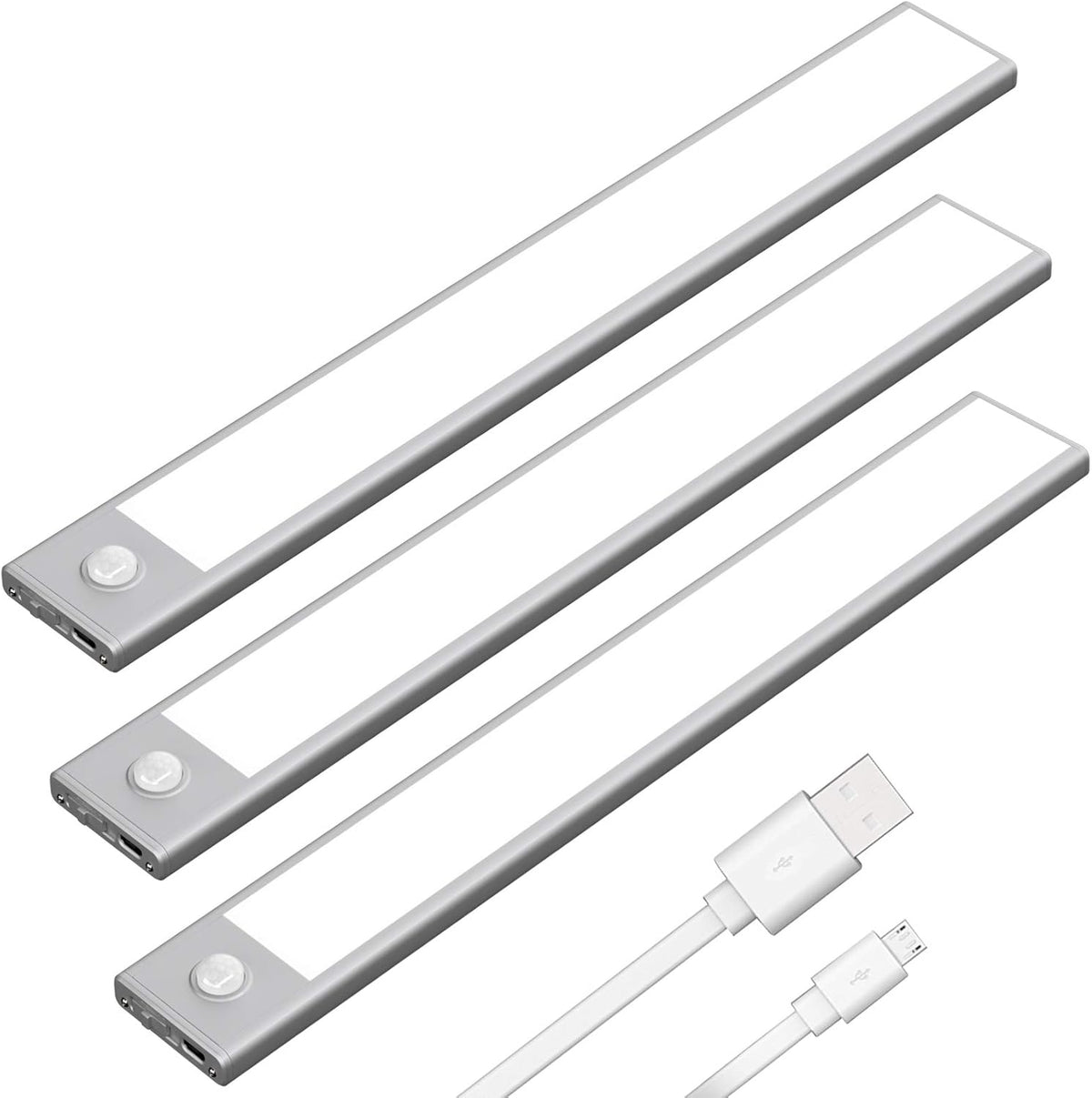 3 Pack Rechargeable Motion Sensor LED Under Cabinet Lights J36293