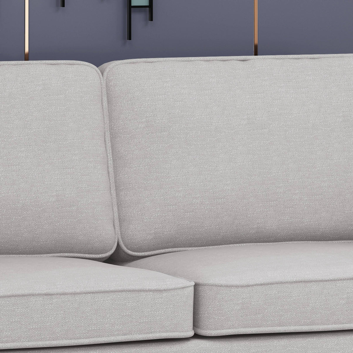 Dark Granite Silver Gray Polyester 3 Seater Sofa G847