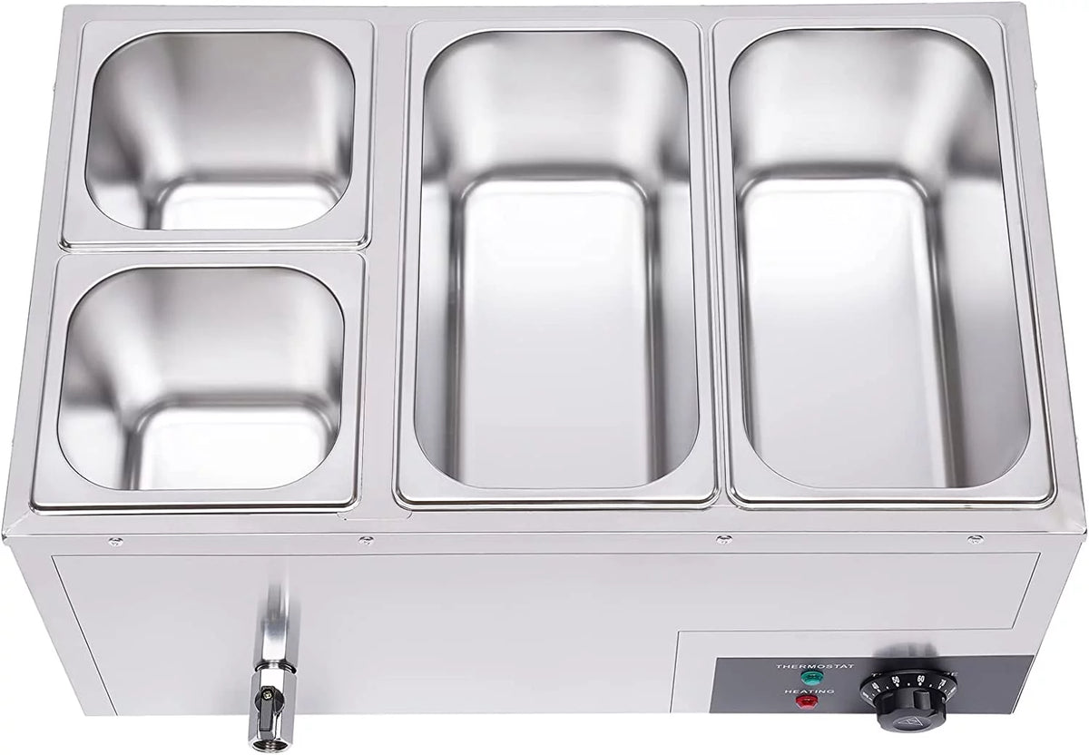 850W Stainless Steel 4-Pan Commercial Food Warmer K37996