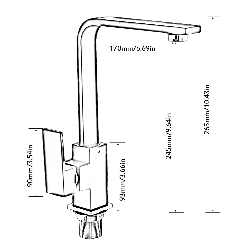 Black Chrome Kitchen Mixer Tap A768964