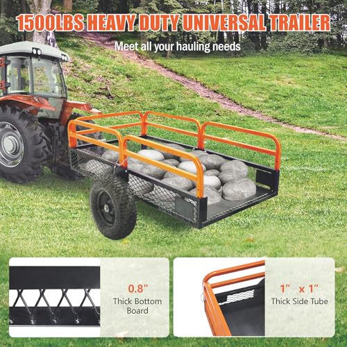 Steel Dump Cart 1500 Pounds 15 Cubic Feet Utility Trailer V3415