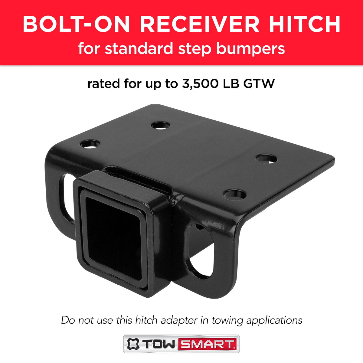 Class II Step Bumper Receiver Hitch 2 Receiver Opening, Black H217