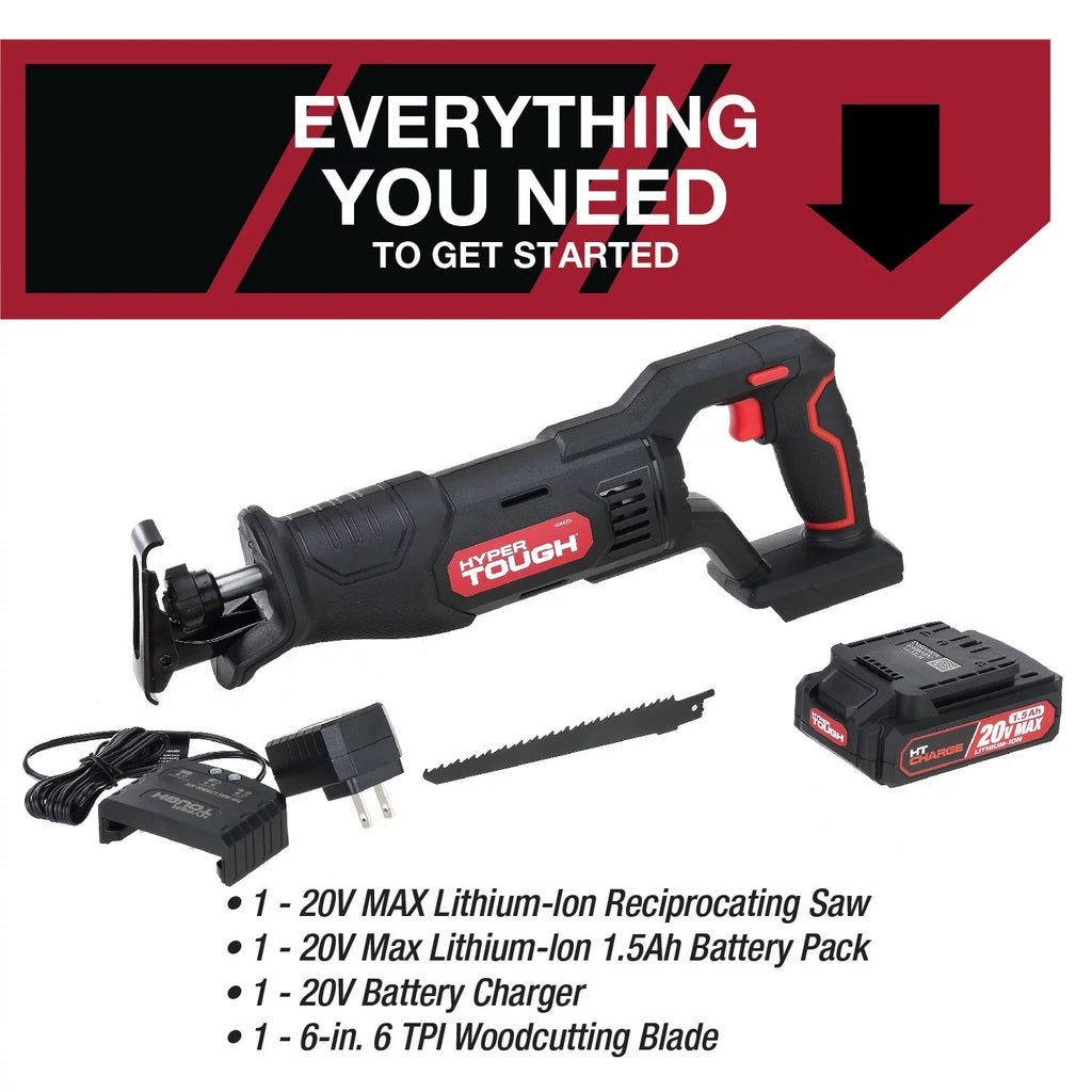 20V Max Cordless Reciprocating Saw with Battery and Charger I7287