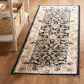 Hand-Hooked Oriental Runner, 3' x 6', Black / Ivory H32516