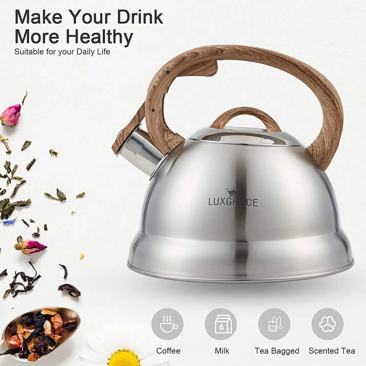 2.3 Qt Stainless Steel Whistling Tea Kettle F205