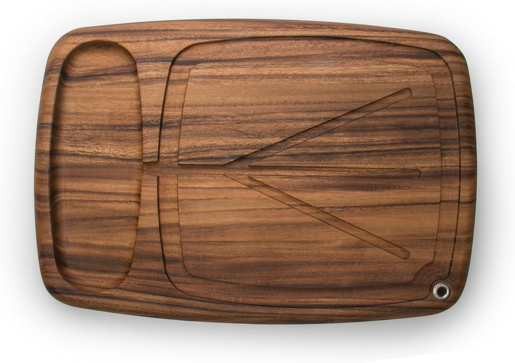 22 x 15 x 2.5 inches Acacia Wood Carving Board with Juice Channels O504075