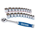 3/8 in. Drive SAE and Metric Chrome Socket and Ratchet Set, 21-Piece Y709