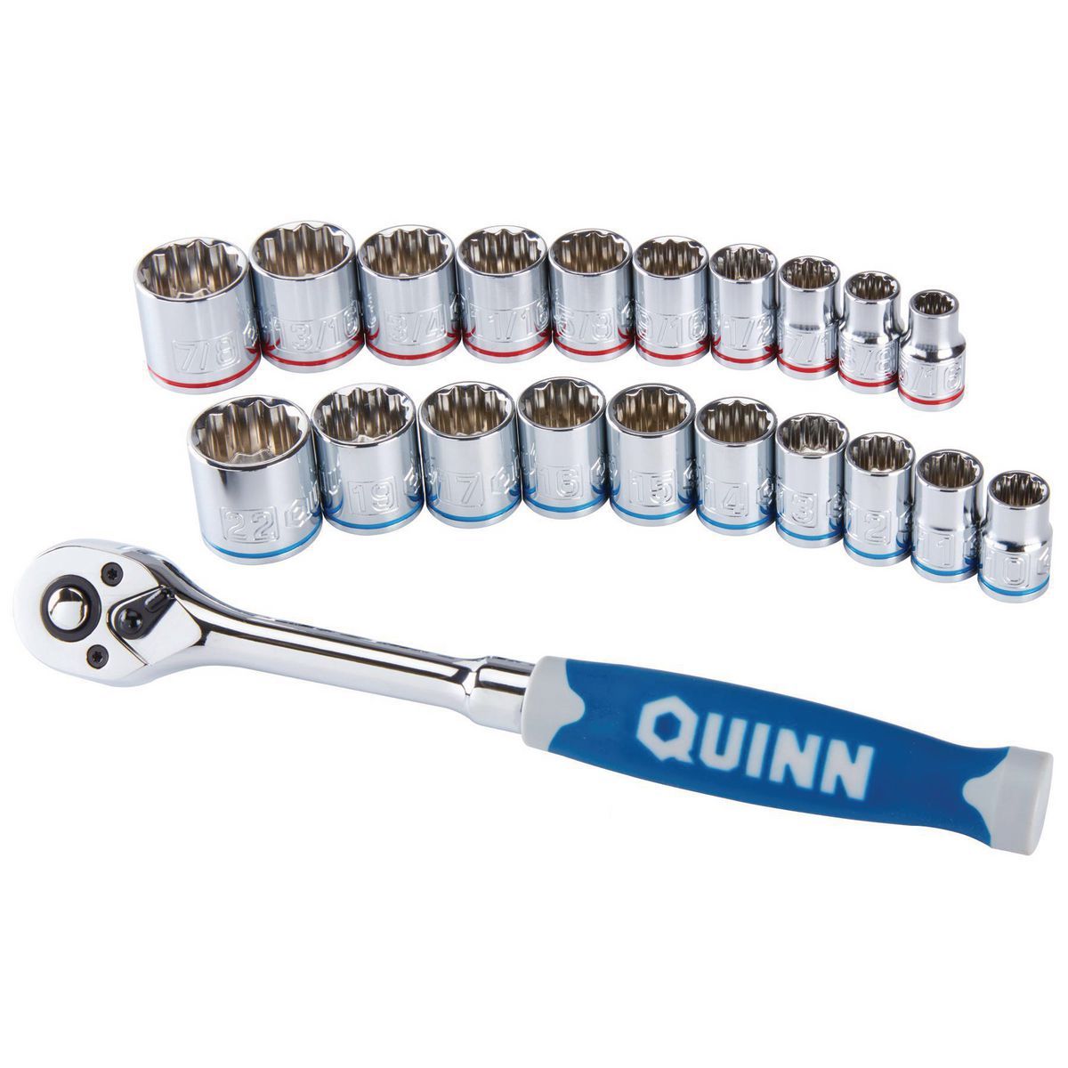 3/8 in. Drive SAE and Metric Chrome Socket and Ratchet Set, 21-Piece Y709