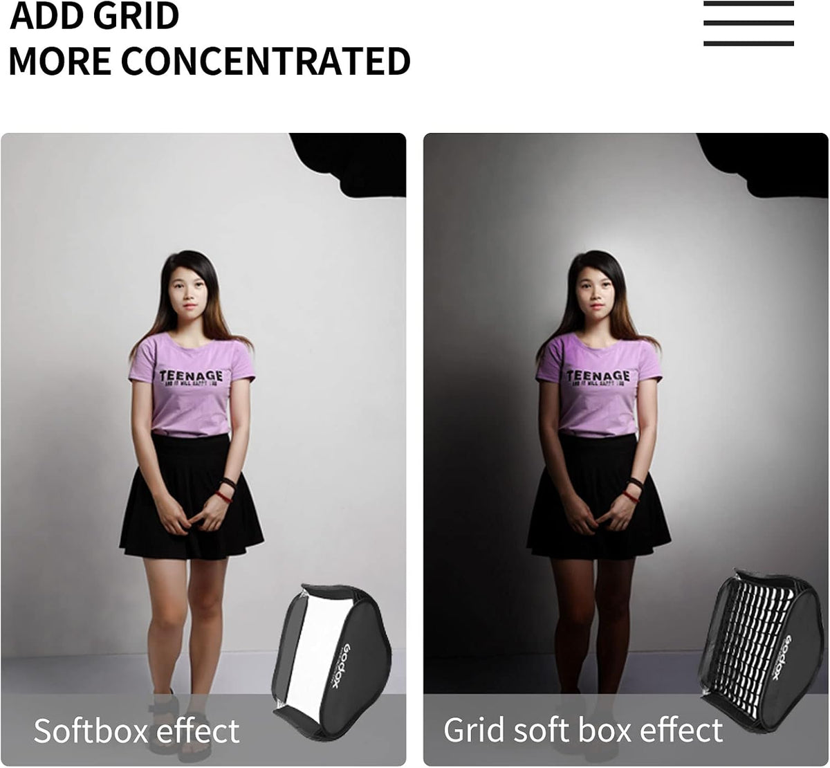 Foldable Flash Softbox Kit with Grid and Carrying Case G17085