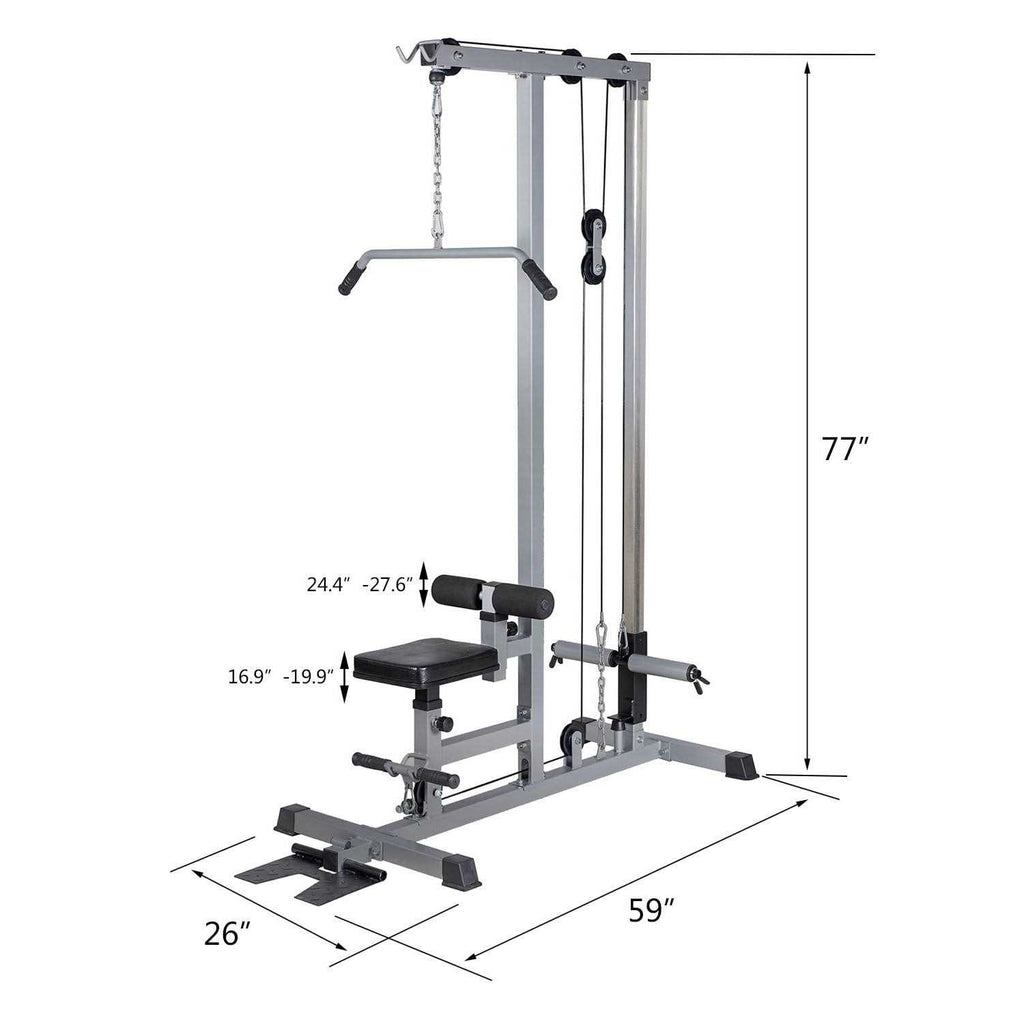 Lat Pull Down Machine Low Row Bar Cable Fitness Gym X4517