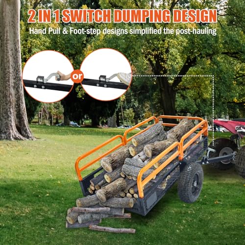 Steel Dump Cart 1500 Pounds 15 Cubic Feet Utility Trailer V3415
