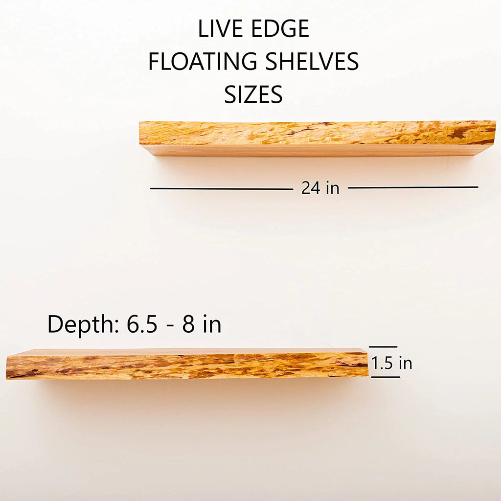 Rustic Wood Floating Shelves, Set of 2 H9738