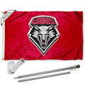 New Mexico Lobos Flag and Pole Set F64619