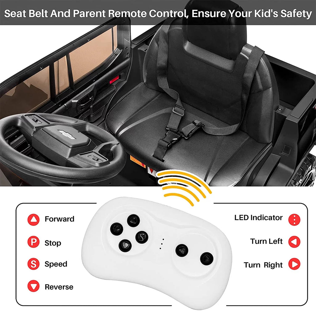 12V Kids Electric Powered Ride on Toy Car with Remote Control, Black Y36530