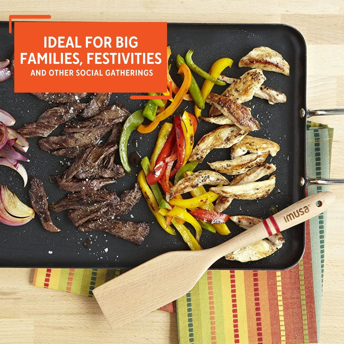 Black 20 x 12 Nonstick Double Burner Griddle D630