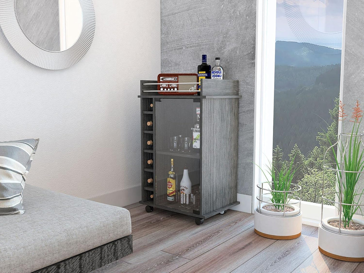 Smoky Oak Bar Cart W25913