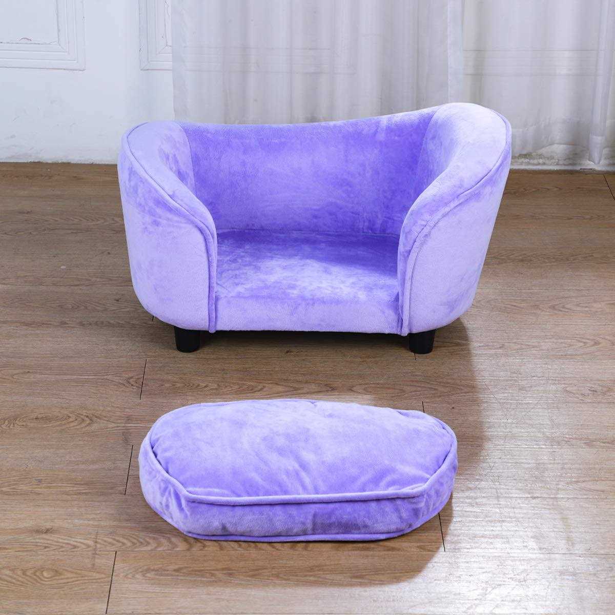 Velvet Washable Pet Bed Sofa W7315