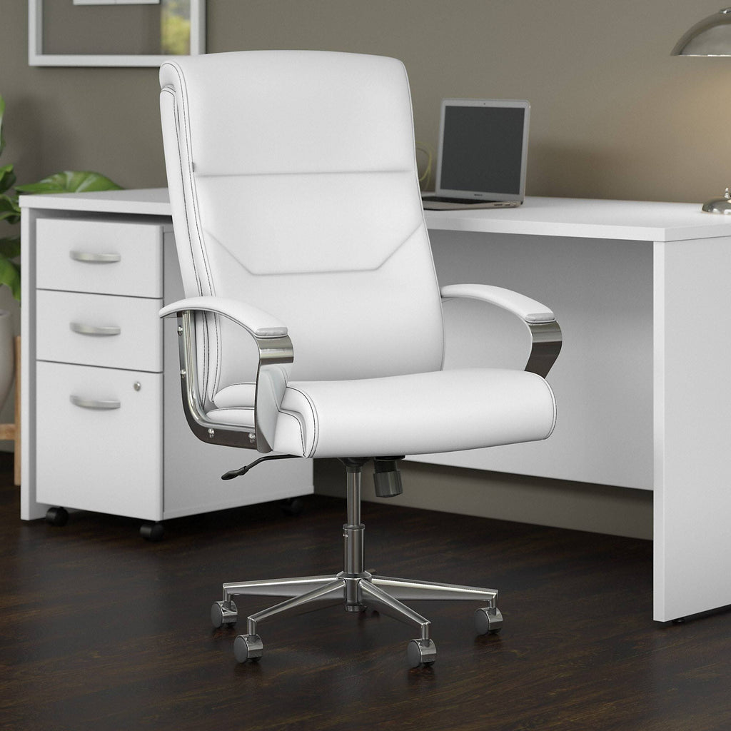 White High Back Leather Executive Office Chair X137