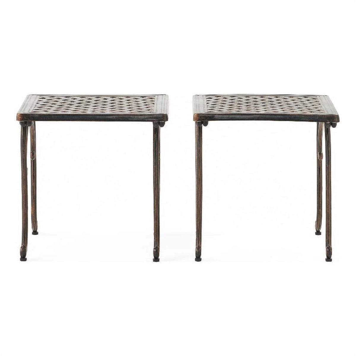 Shiny Copper Aluminum Side Tables Set of 2 I805