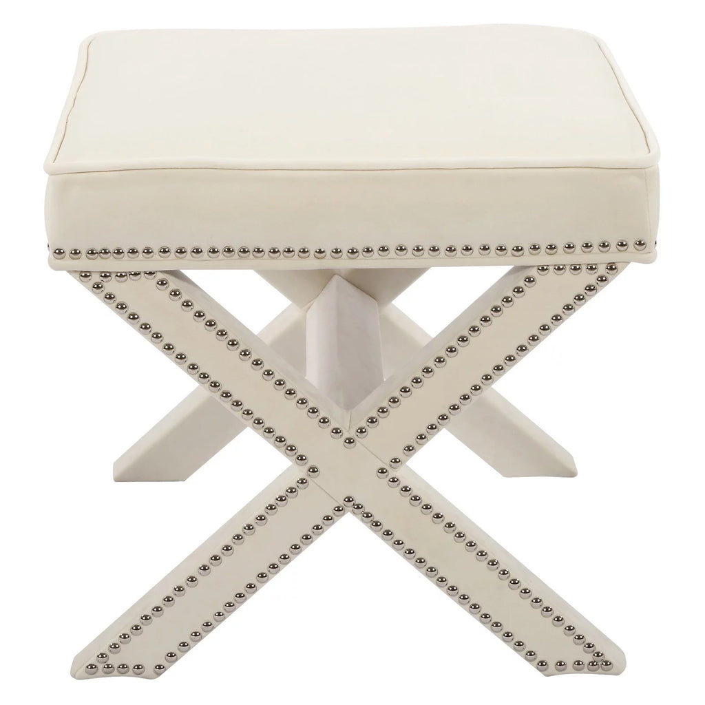 Navy Velvet Ottoman/Bench Z6097
